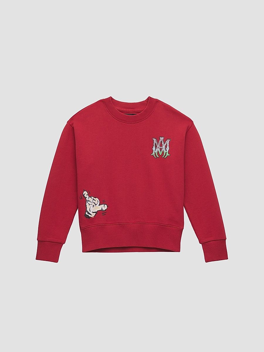 Little Kid's & Kid's Logo Crewneck Sweatshirt - Ruby - Size 12