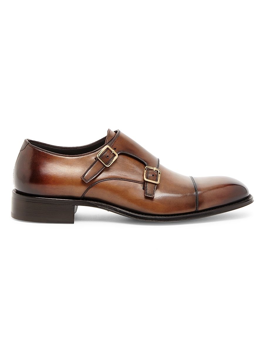 Men's Claydon Double-Monk-Strap Shoes - Bronze - Size 9