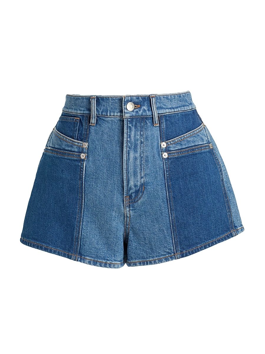 Women's Elijah Colorblocked Denim Shorts - Rebel Blue Colorblock - Size 32