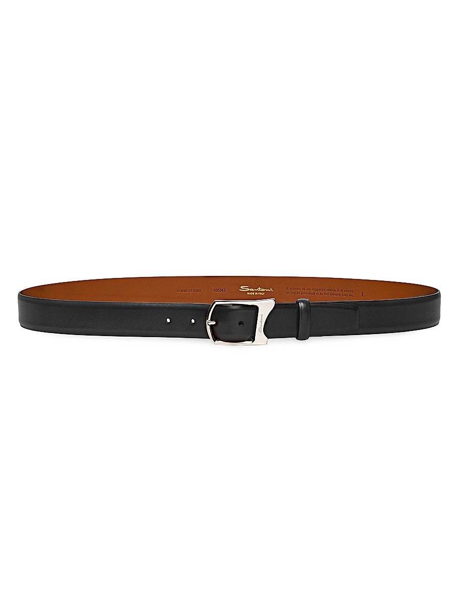 Men's Leather Belt - Black - Size 32