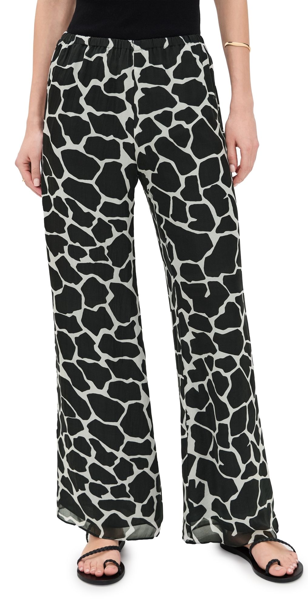 La Ligne Freya Silk Pants Giraffe XS