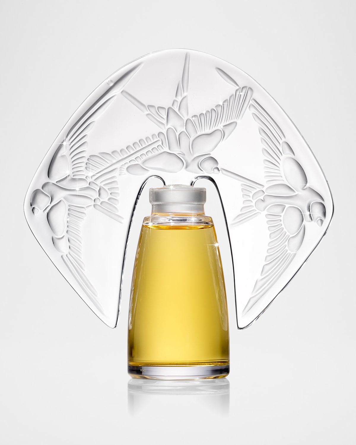 Amorem Rose Parfum presented in a Lalique Crystal Flacon, 1 oz. / 30 mL