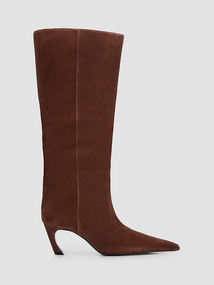 Women's Lexi 75MM Suede Boots - Root Brown - Size 9