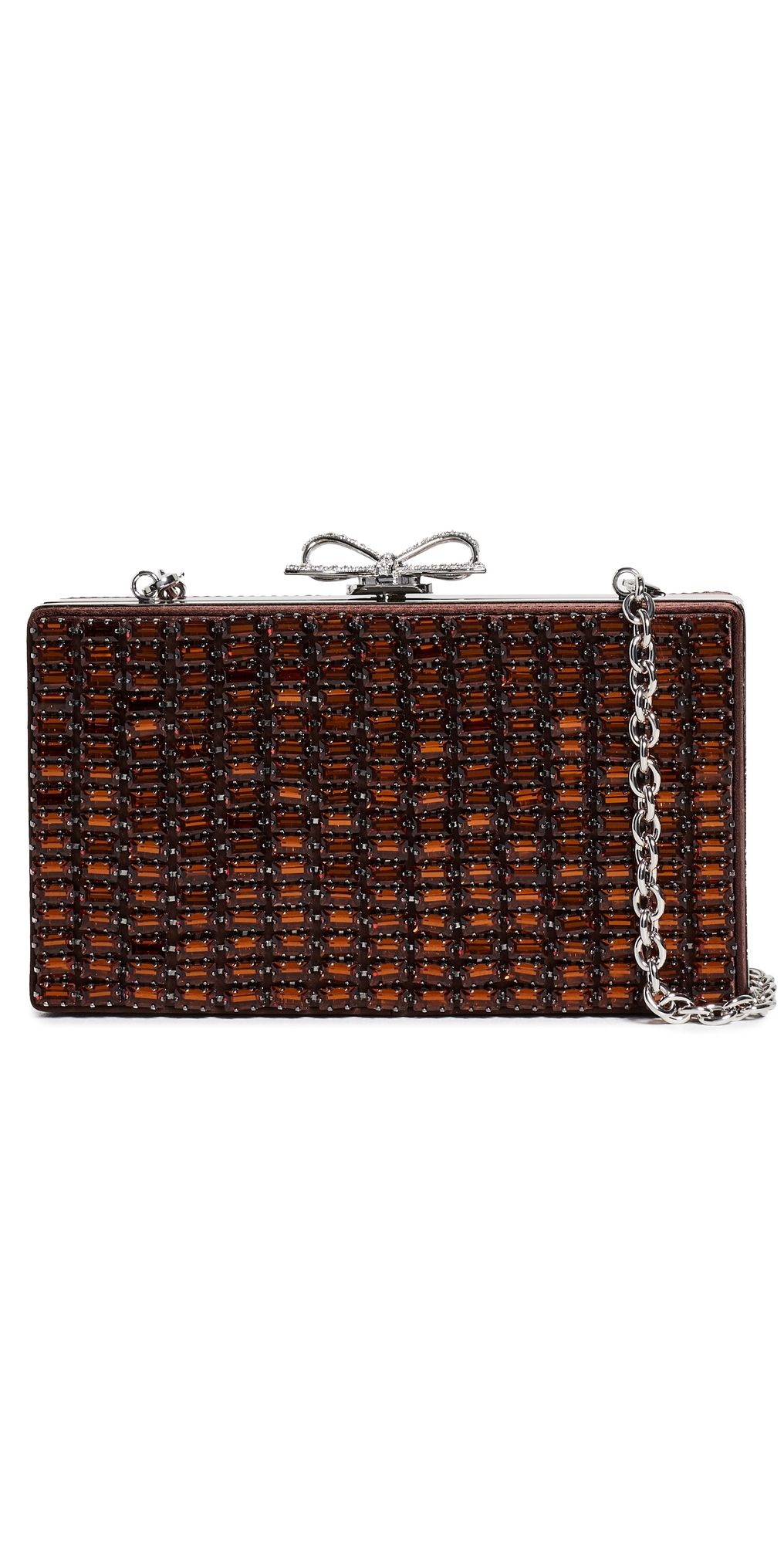 Self Portrait Brown Chainmail Clutch Bag Color One Size