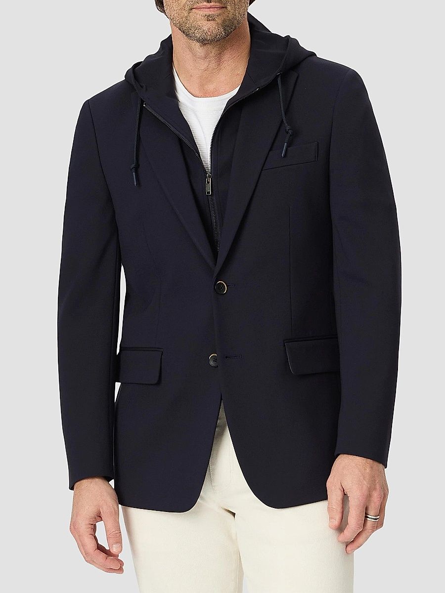 Men's Voyager Knit Zip-Out Vest Sport Coat - Navy - Size 52