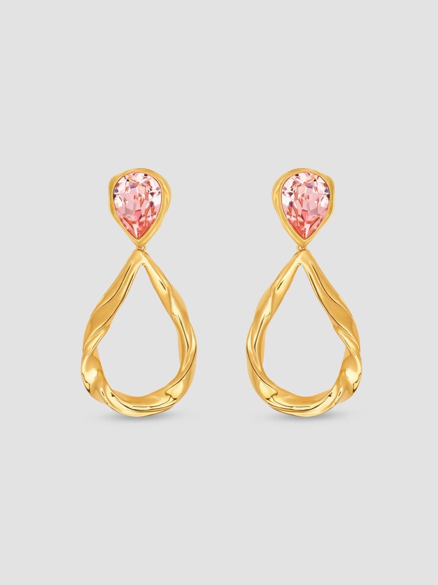 Oscar de la Renta Women's Goldtone & Glass Crystal Clip-On Drop Earrings - Rose Gold
