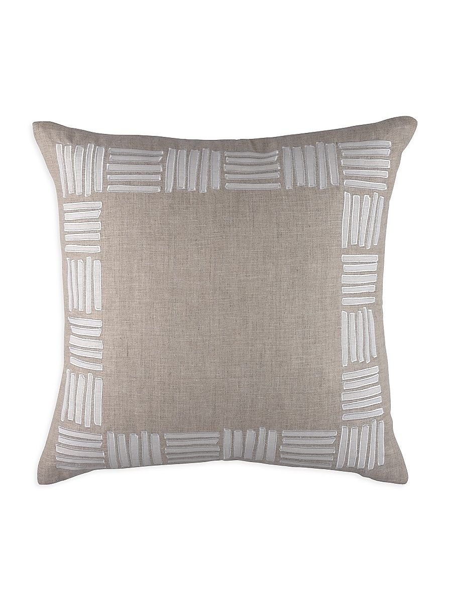 Aspen Linen & Hemp Euro Pillow - Natural And White
