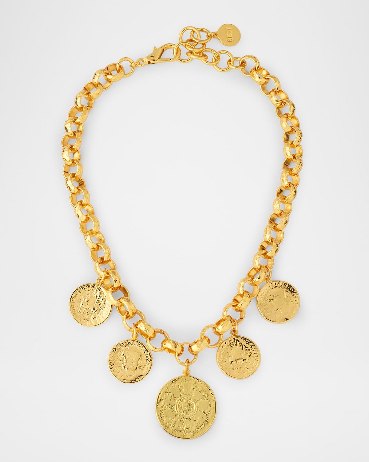 Coin Drop Rolo Chain Necklace