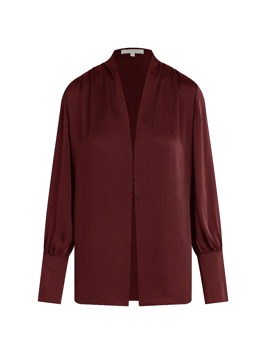 Women's Izzy Satin Top - Vino - Size XS