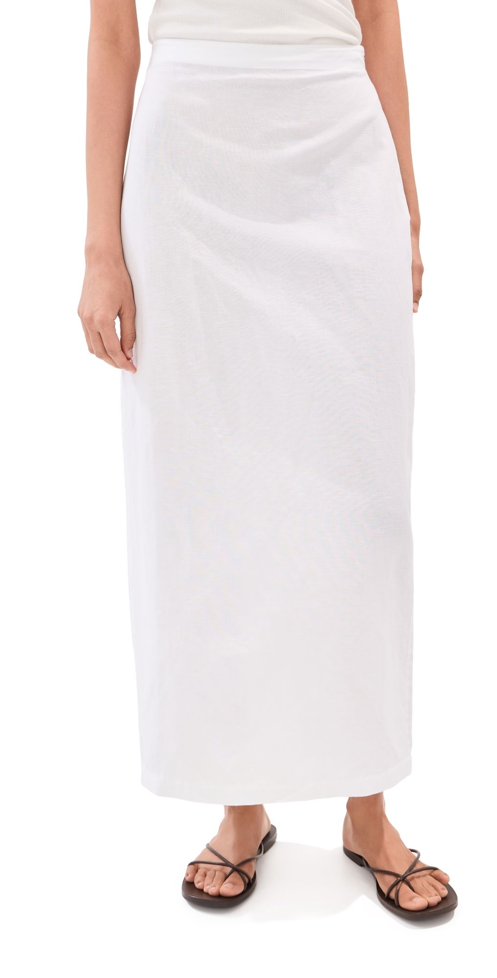 LE BOP Vanessa Linen Maxi Skirt Honeydew M