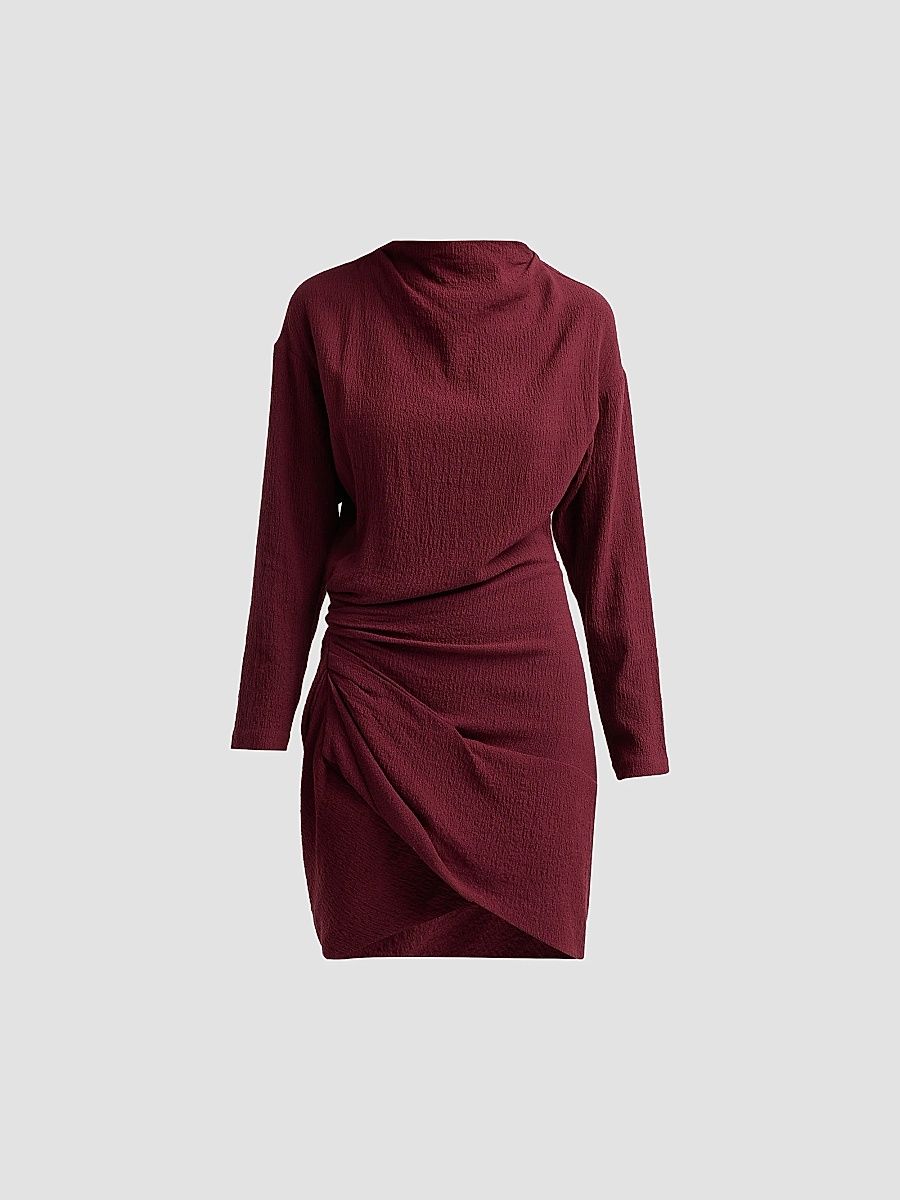 A. L.C. Women's Ivana Ruched Mini Dress - Pinot Red - Size 14