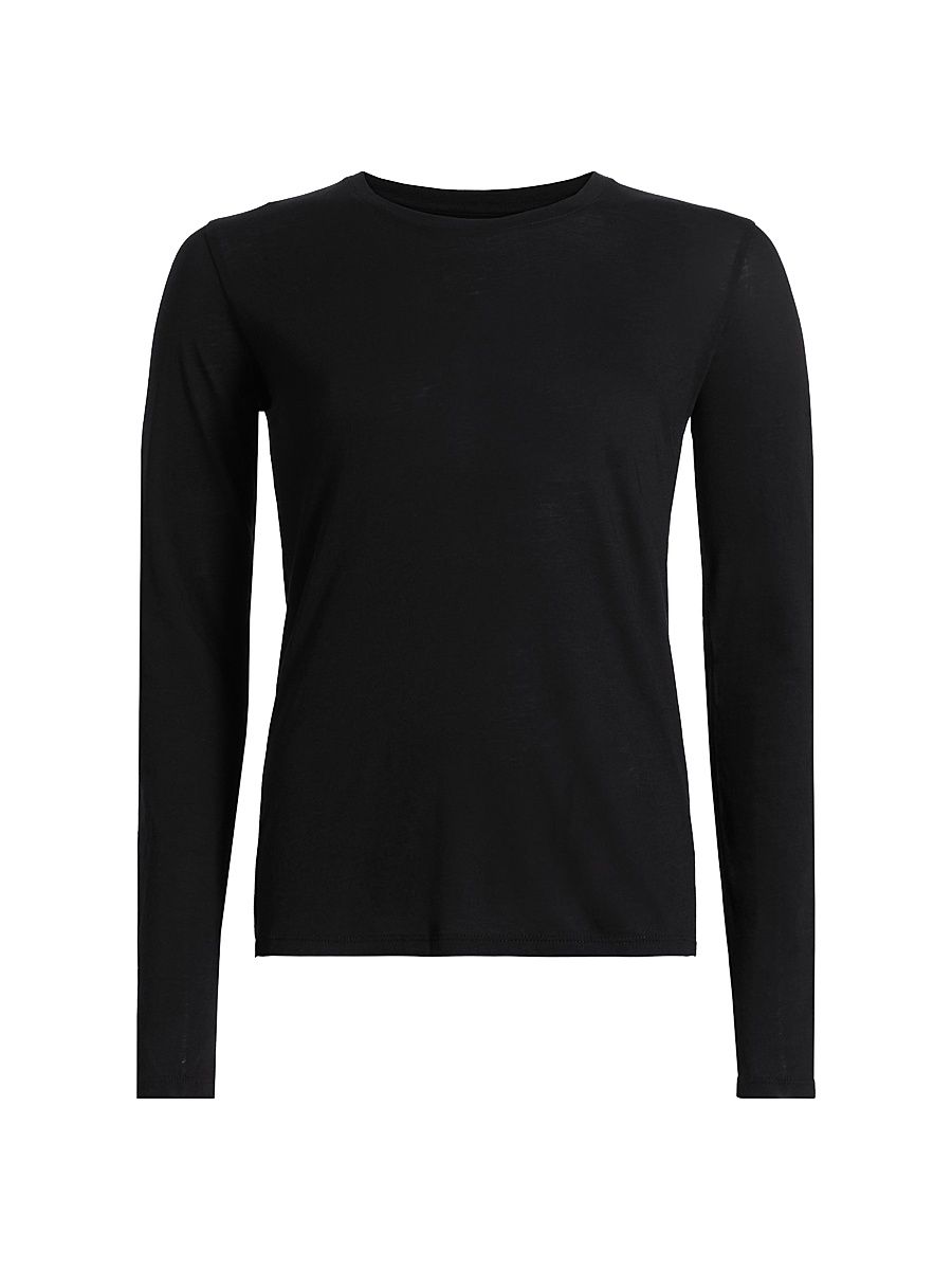 Women's Jersey Boatneck Long-Sleeve T-Shirt - Black - Size XXS