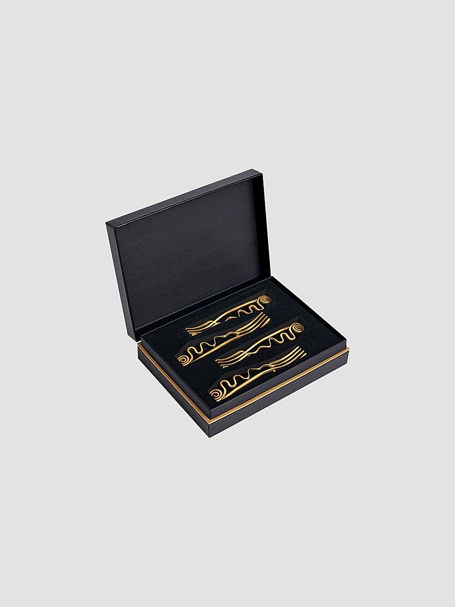 L'Objet Spirale 4-Piece 24K-Gold-Plated Cocktail Fork Set