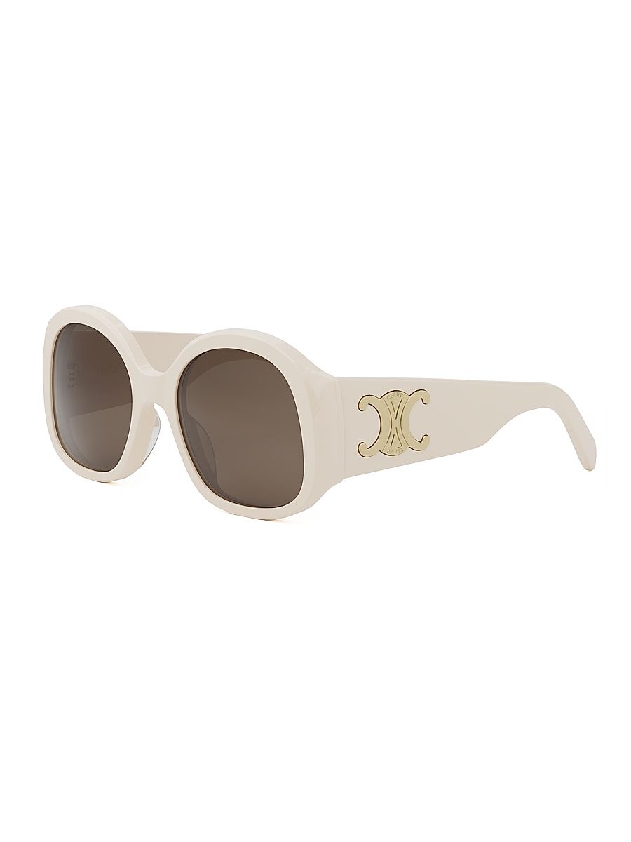 Women's Maxi Triomphe 54MM Round Sunglasses - Ivory Brown