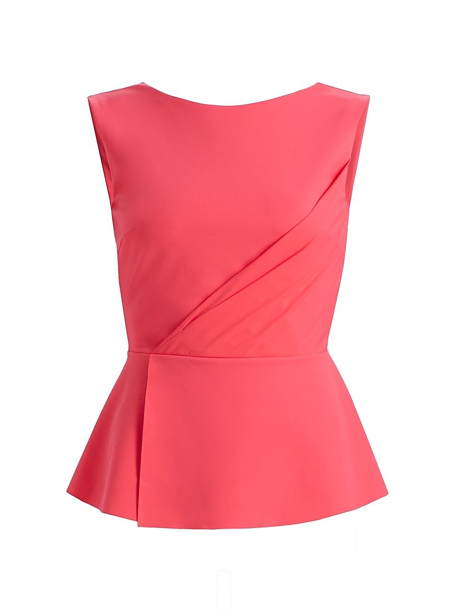 Women's Oliwia Sje Ruched Stretch-Jersey Peplum Top - Corallo - Size 8