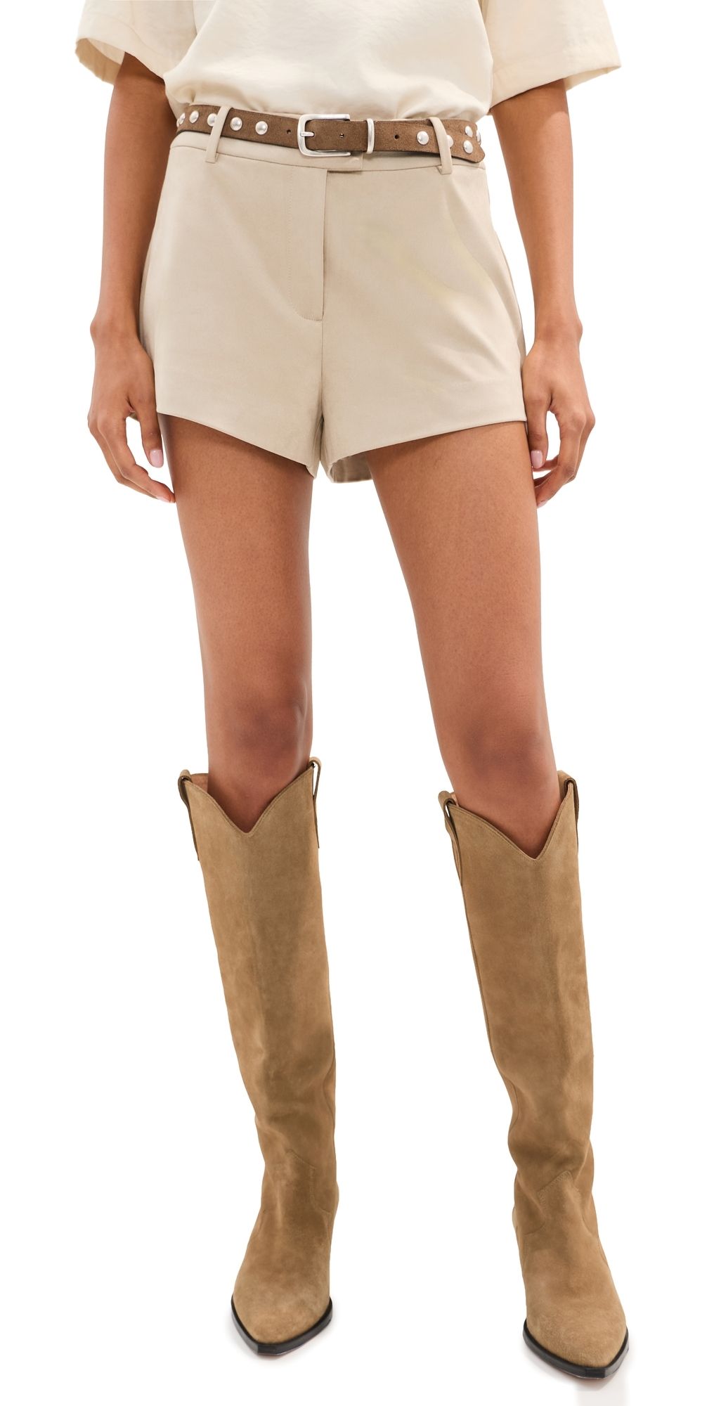 LE BOP Josie Faux Suede Hot Shorts Black 10
