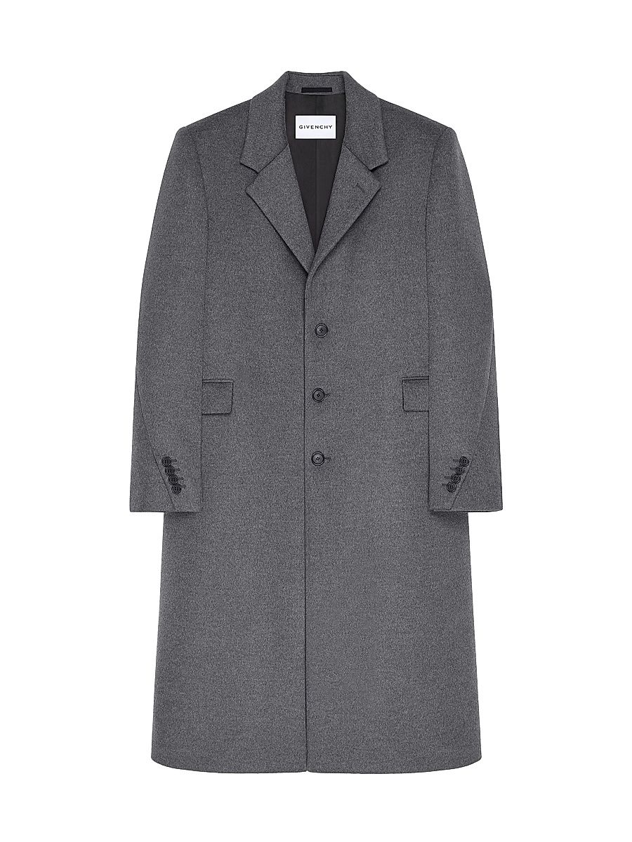 Men's Couture Seam Coat in Wool and Cashmere - Grey - Size 38