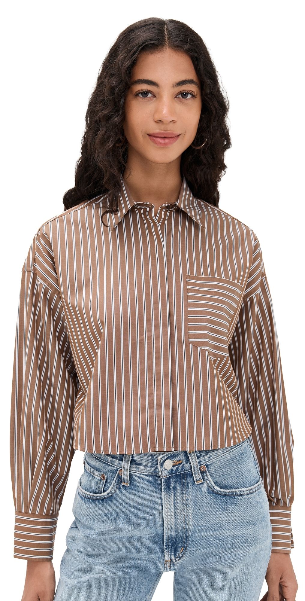 rag & bone Marin Cropped Striped Shirt Tbccs XL