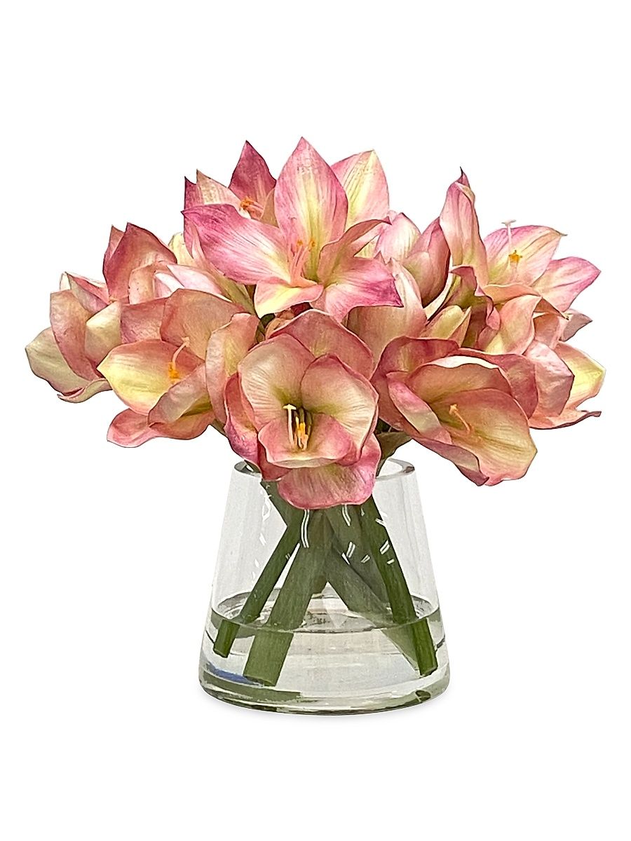Faux Amaryllis Floral Arrangement - Mauve