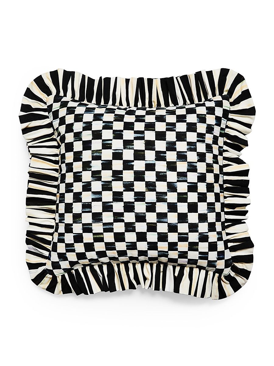 Courtly Check Ruffle Throw Pillow