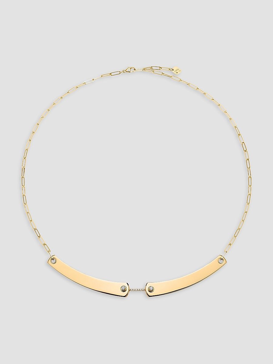Women's Mood Business Meeting 18K Yellow Gold & 0.12 TCW Diamond Necklace - Yellow Gold