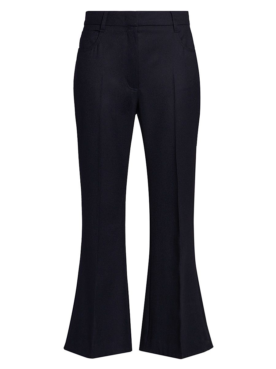 Women's Kick Flared Flannel Pants - Navy - Size 0