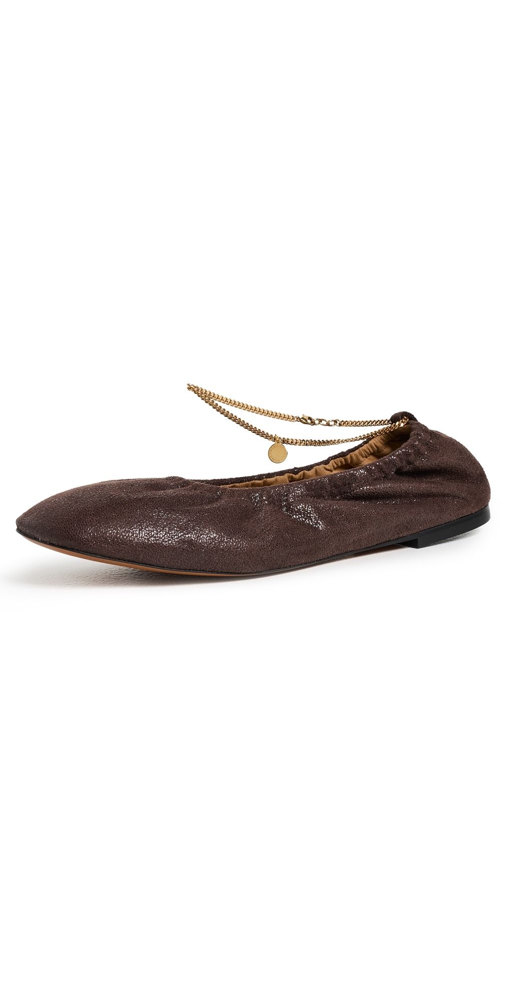 Stella McCartney Ballerina Shaggy Deer Faux Leather Flats Mahogany 36