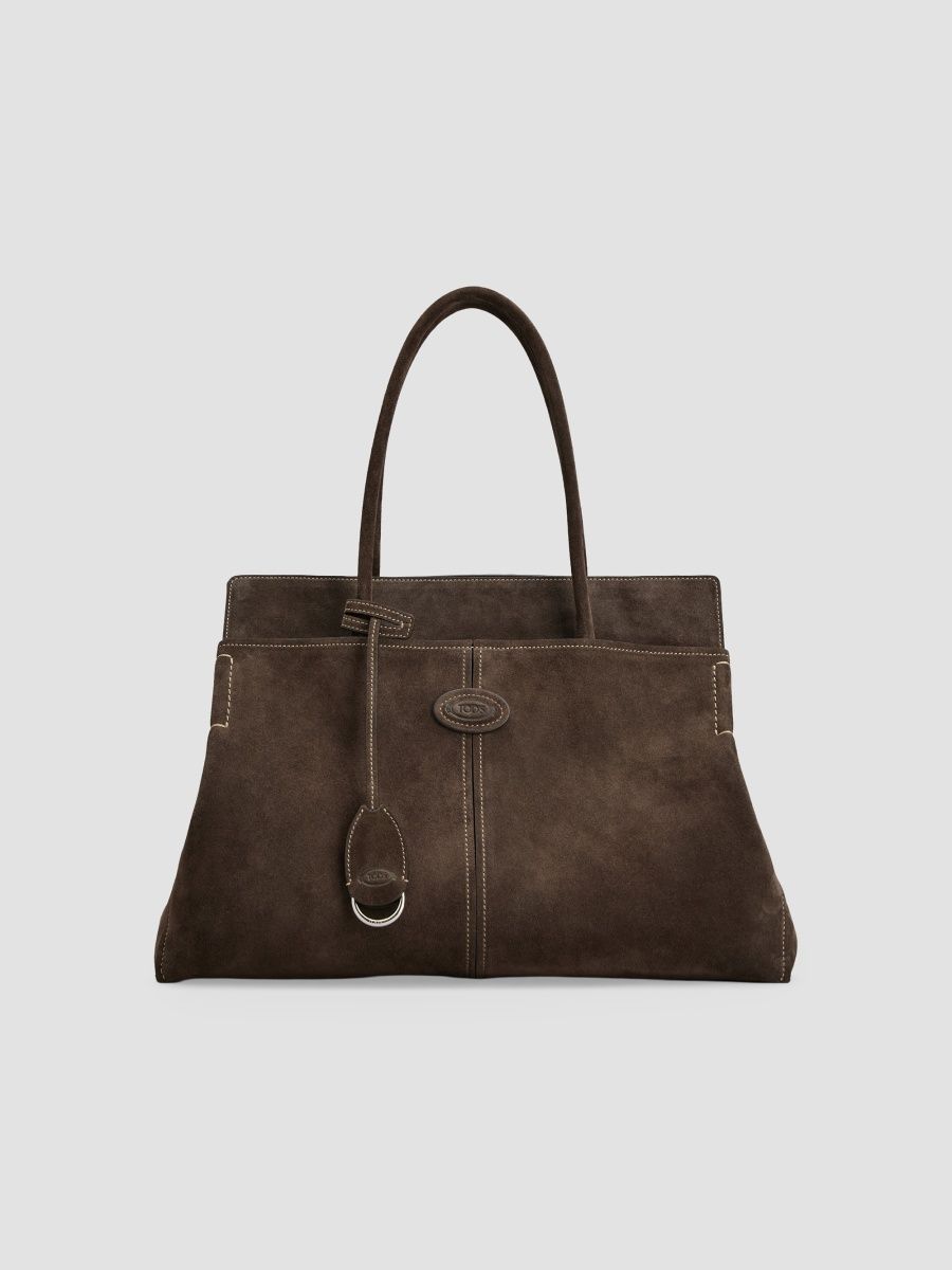 Tod's Women's Medium Suede Shopper Tote Bag - Palissandro