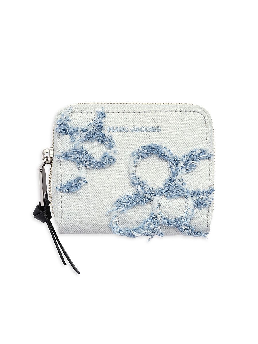 Women's The Daisy Mini Distressed Denim Compact Wallet - Light Wash