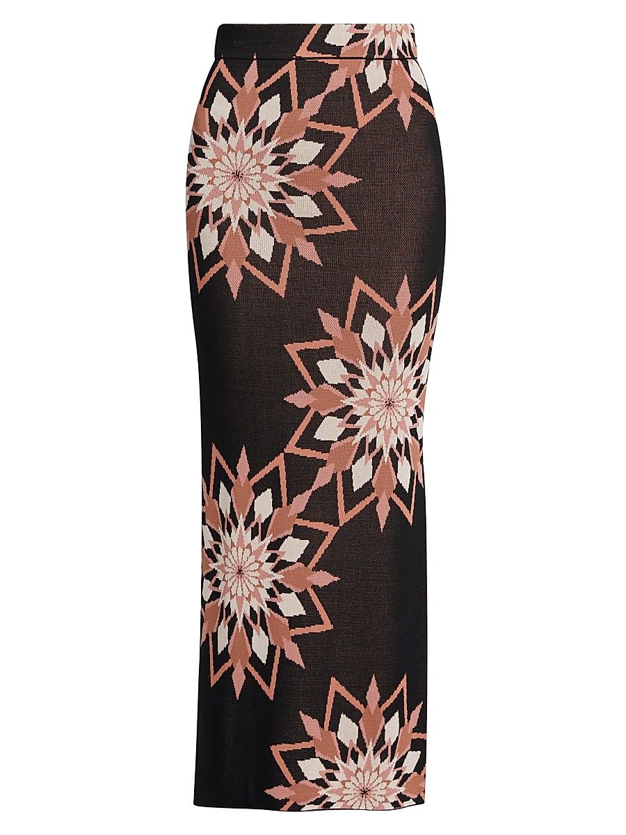 Women's Dena Printed Pencil Skirt - Morrocan Snowflake - Size XL