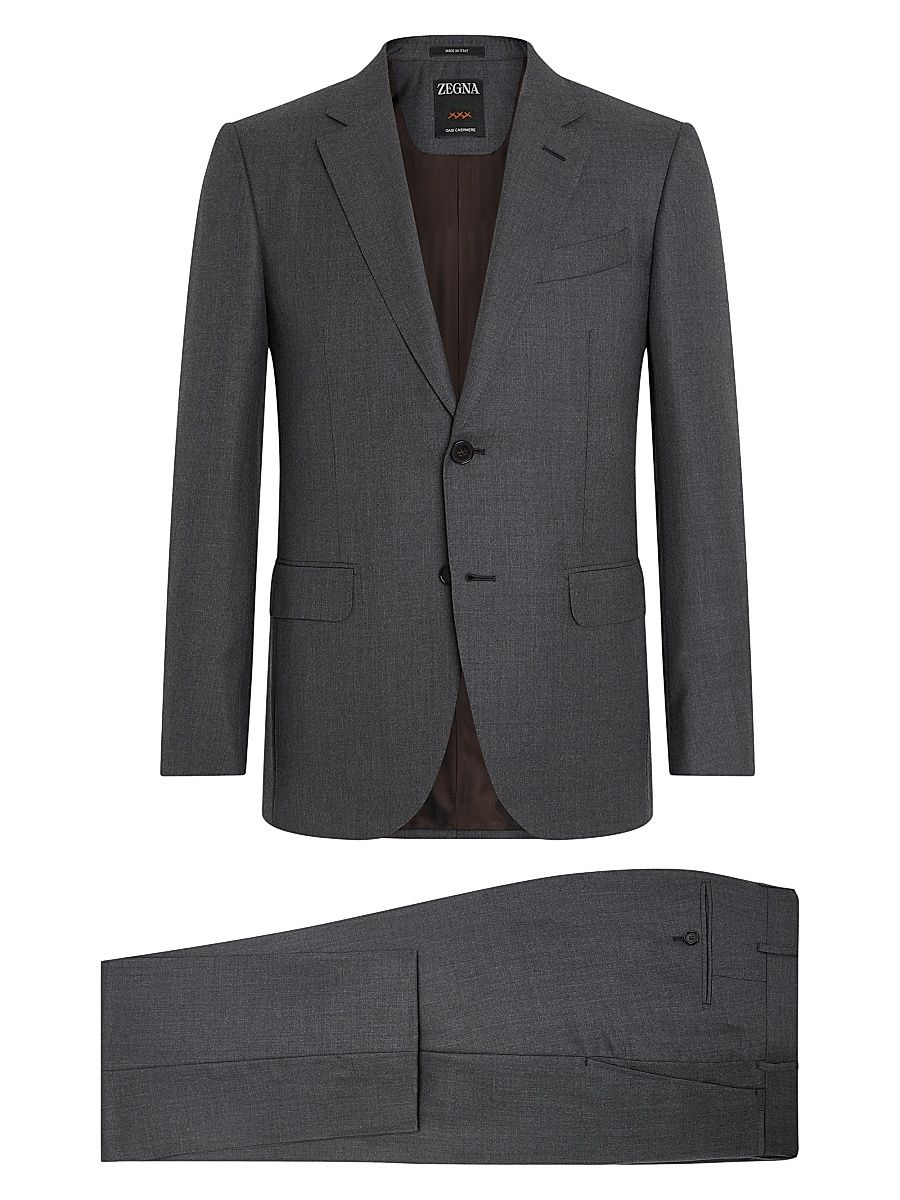 Men's Oasi Cashmere Suit - Light Grey - Size 46