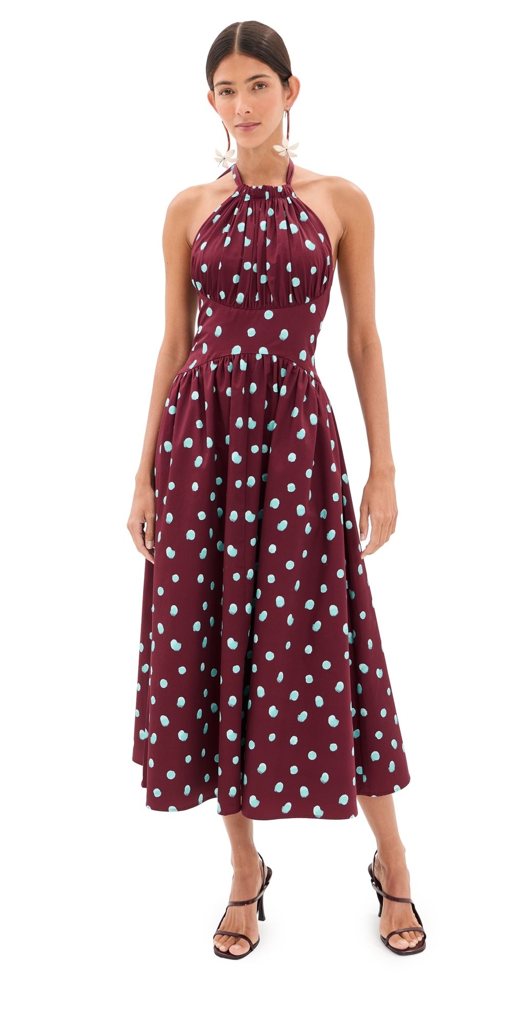 Rosie Assoulin Halter in the Name of Love Dress Maroon 6