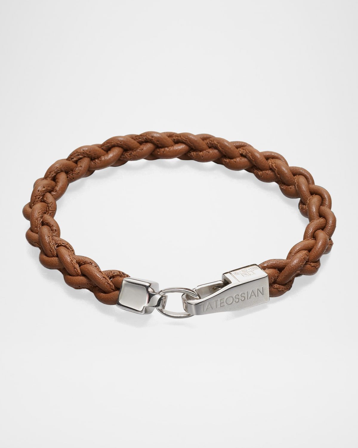 Men & apos;s Braided Leather and Sterling Silver Bracelet