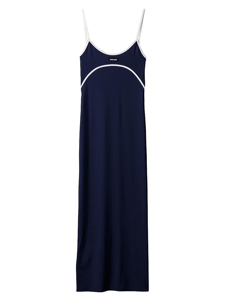 Women's Stretch Jersey Midi-Dress - Blue - Size 6