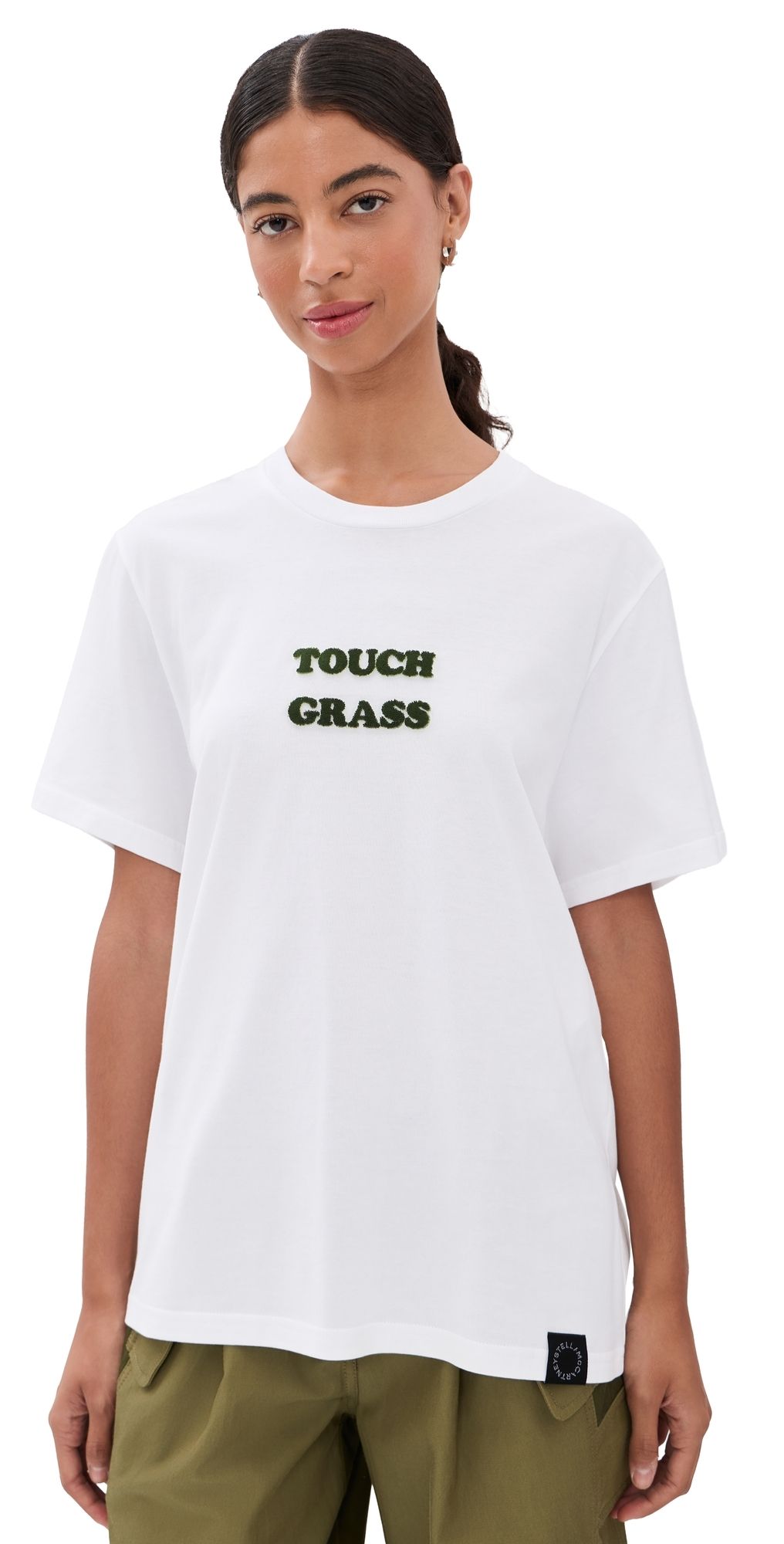 Stella McCartney Touch Grass Boyfriend T-Shirt Pure White L