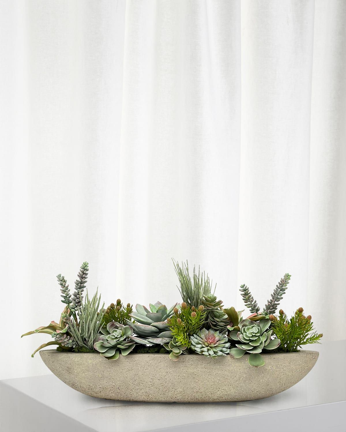 Succulent Faux Floral Arrangement in Boat, 28"