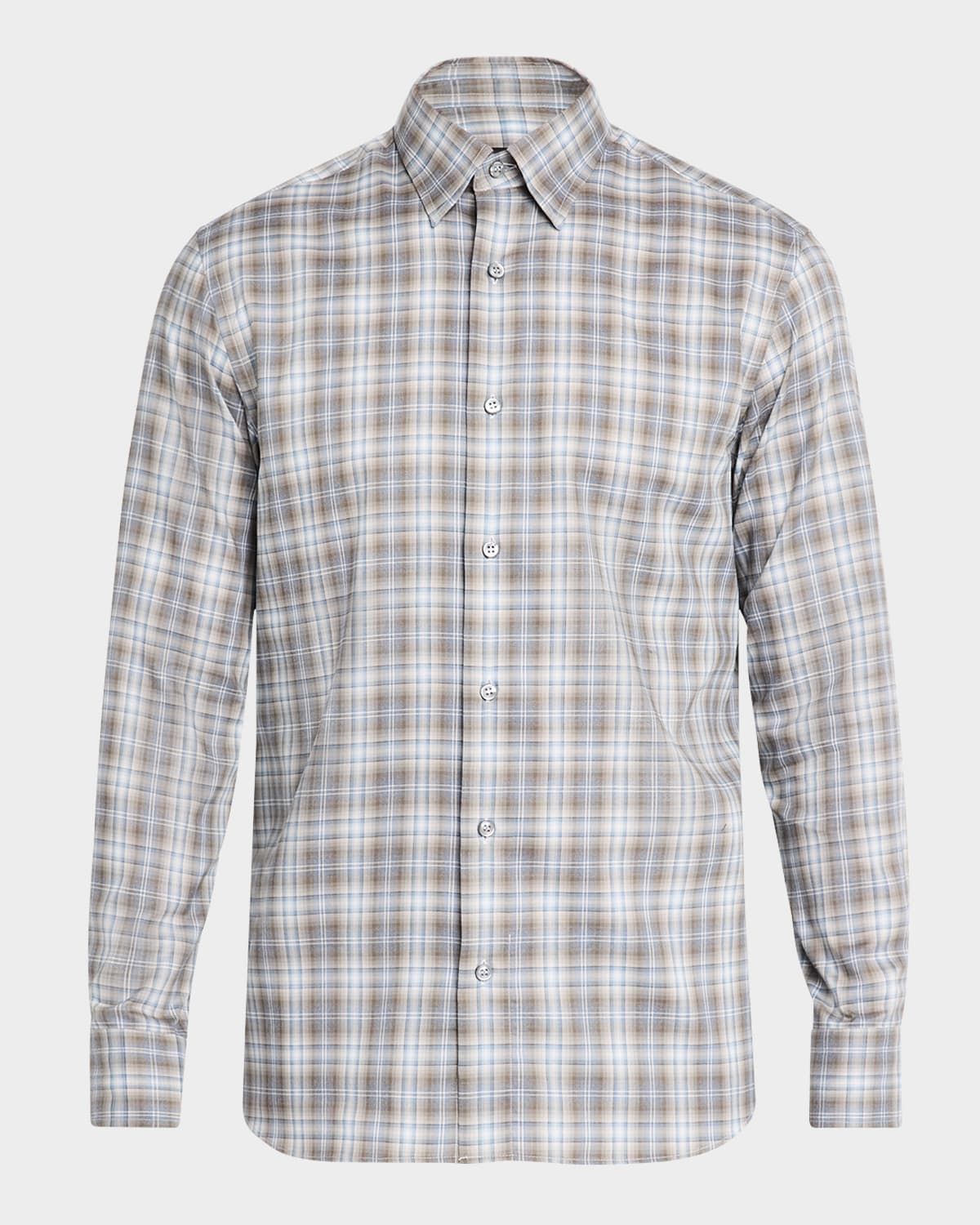 Men & apos;s Cotton Check Casual Button-Down Shirt