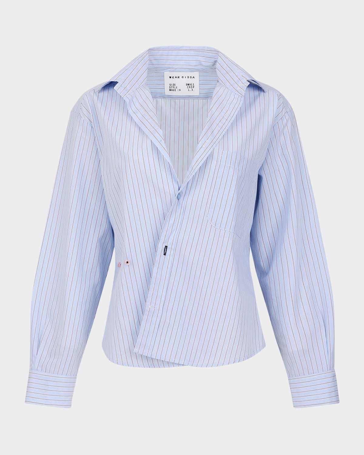 The Daily Striped Asymmetric Button-Front Shirt