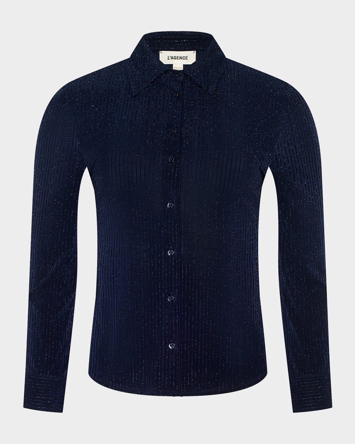 Indiana Metallic-Striped Cardigan