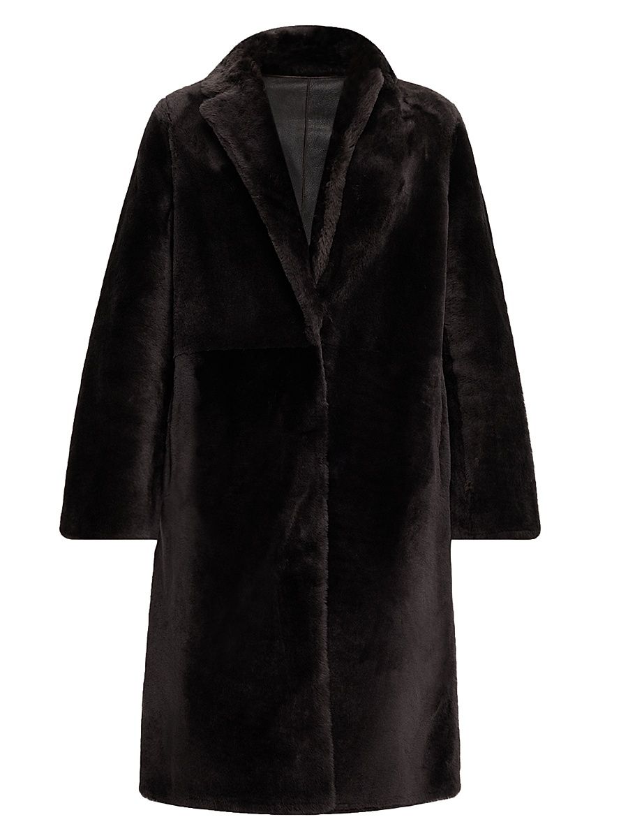 Women's Reversible Shearling Coat - Etain - Size 8