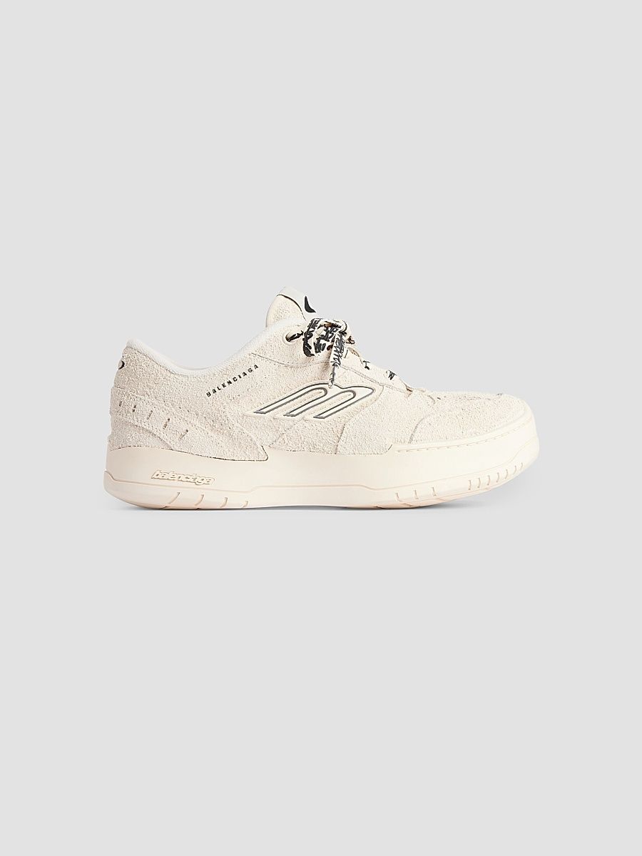 Balenciaga Women's Hamptons Suede Platform Sneakers - Beige Black - Size 10