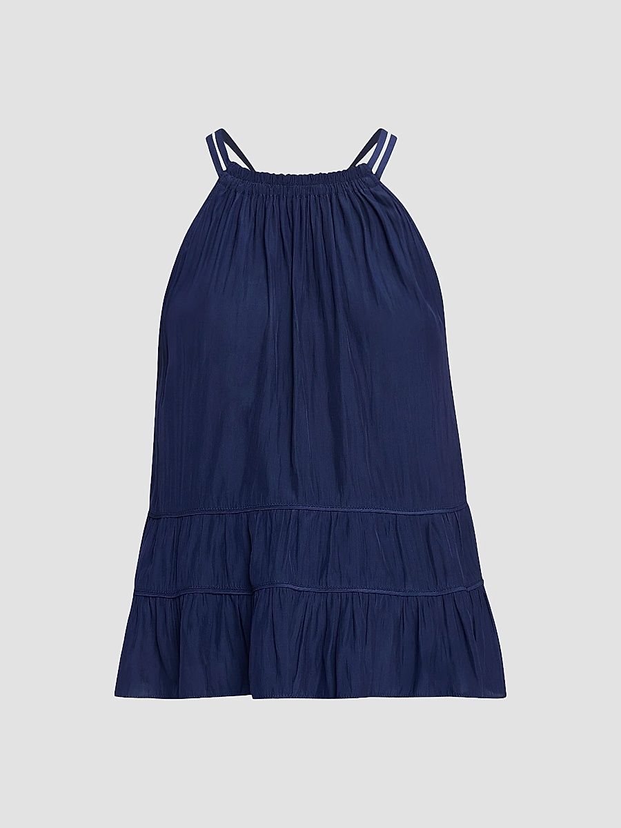 Ramy Brook Women's Dana Smocked Tank - Navy - Size Large
