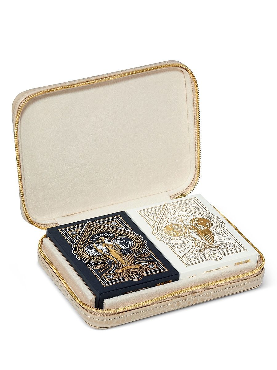 Enzo Crocodile-Embossed Leather Travel Card Set