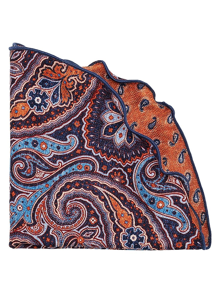 Men's Silk Reversible Pocket Circle - Orange