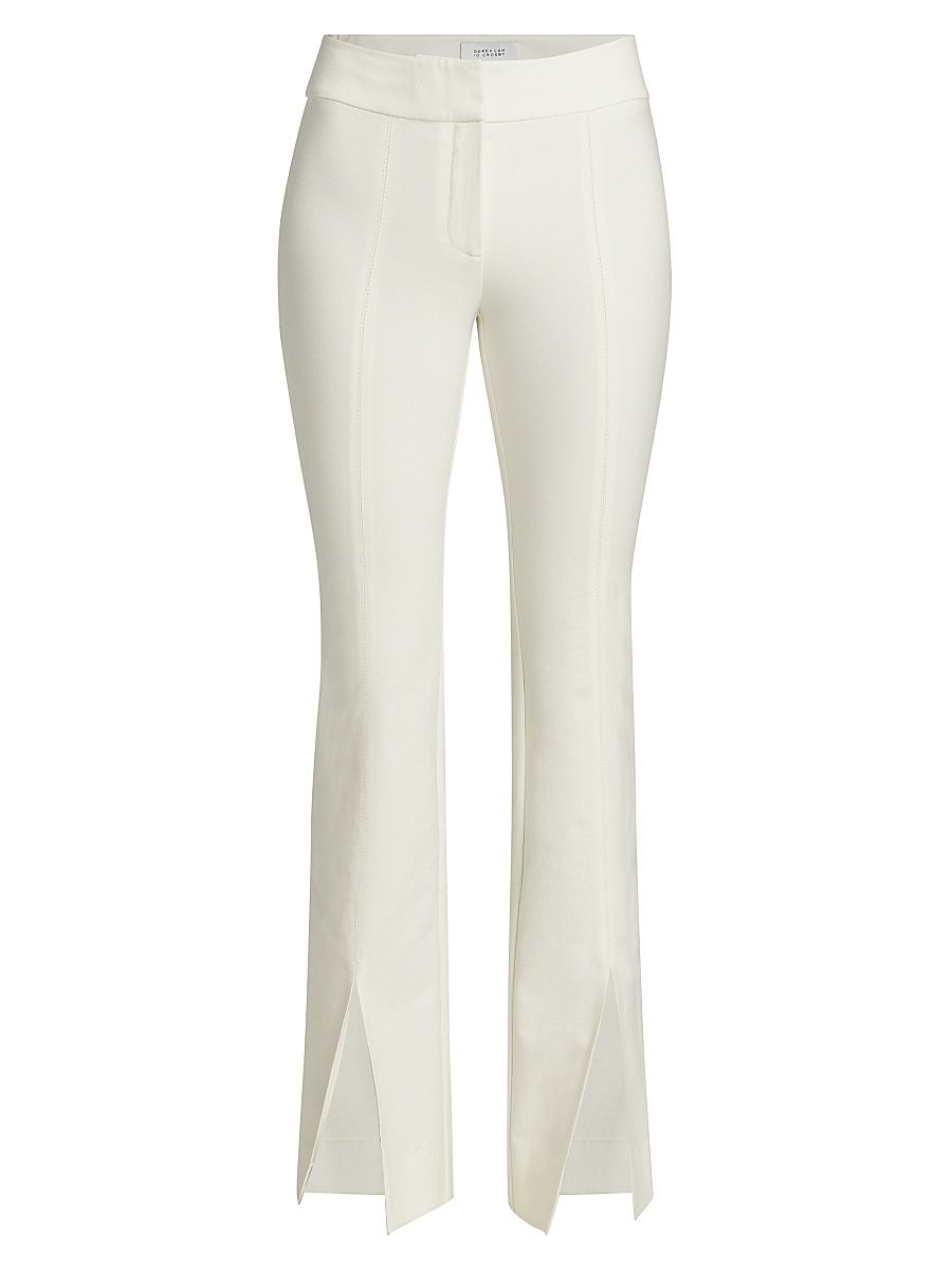 Women's Maeve Slit-Hem Flare Trousers - Soft White - Size 10