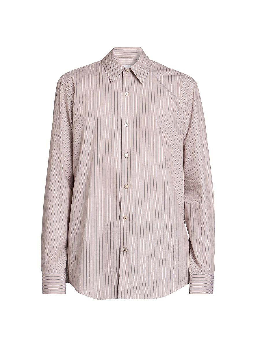 Men's Curles Striped Cotton Button-Front Shirt - Beige - Size 36