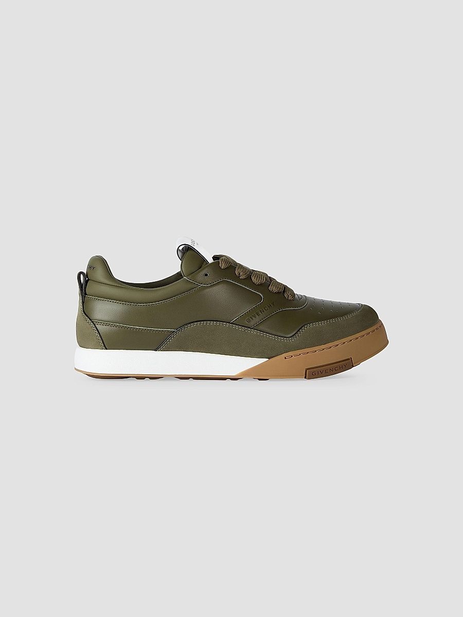 Givenchy Men's Yard Sneakers in Leather - Khaki Black - Size 13