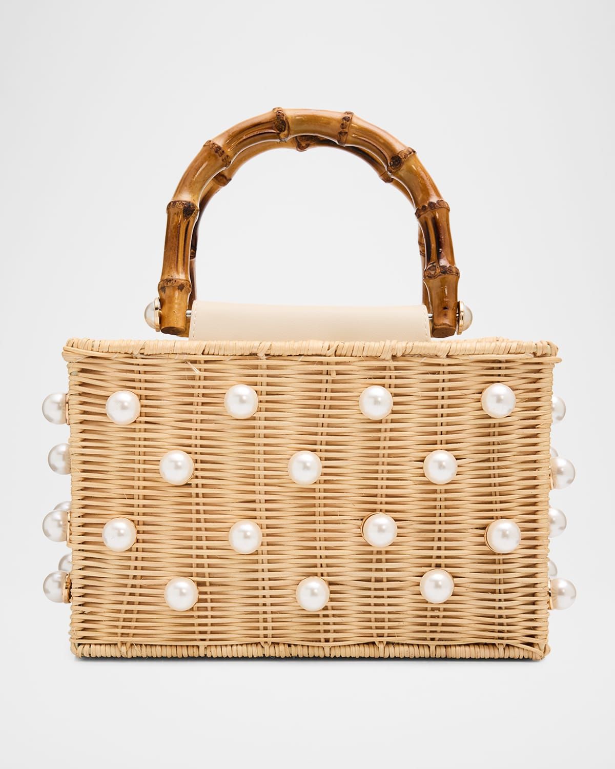 Chloe Pearly Rattan Box Top-Handle Bag