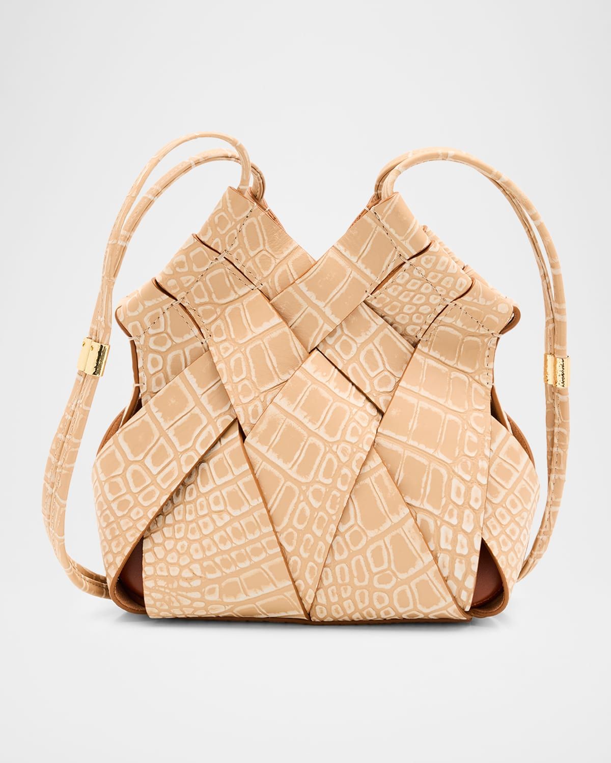 Charlotte Woven Embossed Leather Crossbody Bag