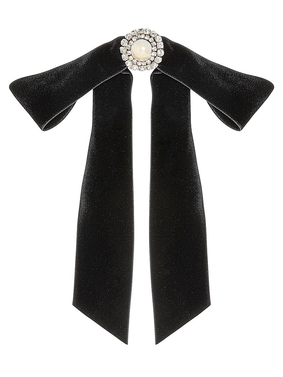 Women's Rory Embellished Bow Barrette - Black